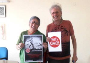 Jaman with Vandana Shiva in a monsanto campign